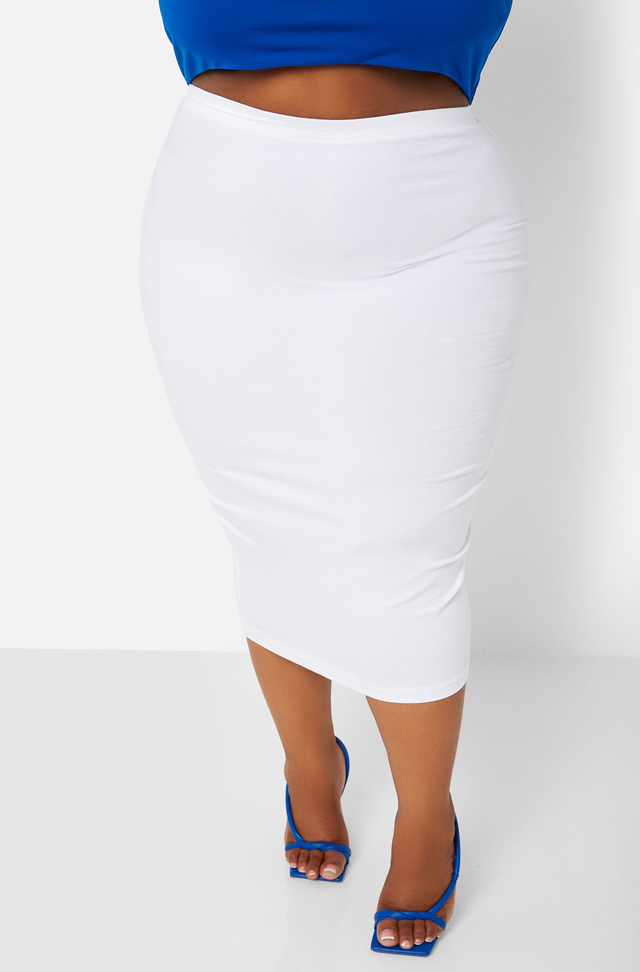 Essential Bodycon Midi Skirt - White
